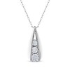 Thumbnail Image 1 of Diamond Three-Stone Necklace 1/4 ct tw 14K White Gold 18"