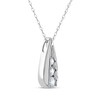 Thumbnail Image 2 of Diamond Three-Stone Necklace 1/4 ct tw 14K White Gold 18"