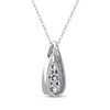Thumbnail Image 3 of Diamond Three-Stone Necklace 1/4 ct tw 14K White Gold 18"
