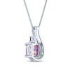 Thumbnail Image 3 of Cushion-Cut Lavender Lab-Created Opal & Amethyst Swirl Necklace Sterling Silver 18"