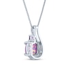 Thumbnail Image 2 of Cushion-Cut Lavender Lab-Created Opal & Amethyst Swirl Necklace Sterling Silver 18"