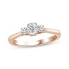 Thumbnail Image 1 of Memories Moments Magic Oval & Round-Cut Diamond Three-Stone Engagement Ring 1/2 ct tw 14K Rose Gold