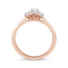 Thumbnail Image 3 of Memories Moments Magic Oval & Round-Cut Diamond Three-Stone Engagement Ring 1/2 ct tw 14K Rose Gold