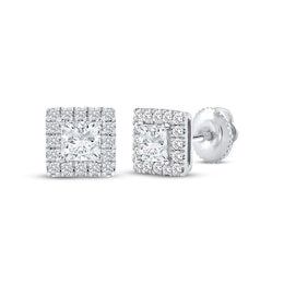 KAY Lab-Grown Diamonds Princess-Cut Stud Earrings 1 ct tw 14K White Gold (F/SI2)
