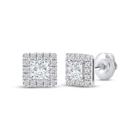 KAY Lab-Grown Diamonds Princess-Cut Stud Earrings 1 ct tw 14K White Gold (F/SI2)