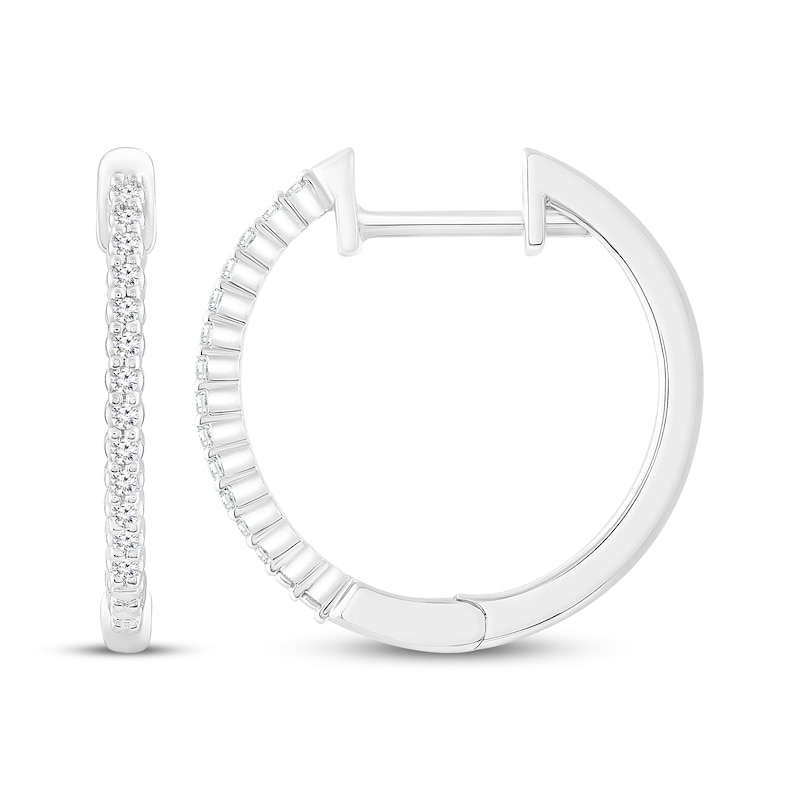 Main Image 1 of Diamond Hoop Earrings 1/10 ct tw Sterling Silver