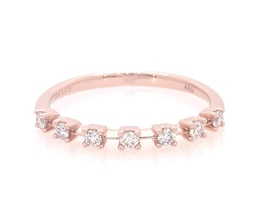 Lab-Grown Diamonds Seven-Stone Anniversary Ring 1/6 ct tw 14K Rose Gold