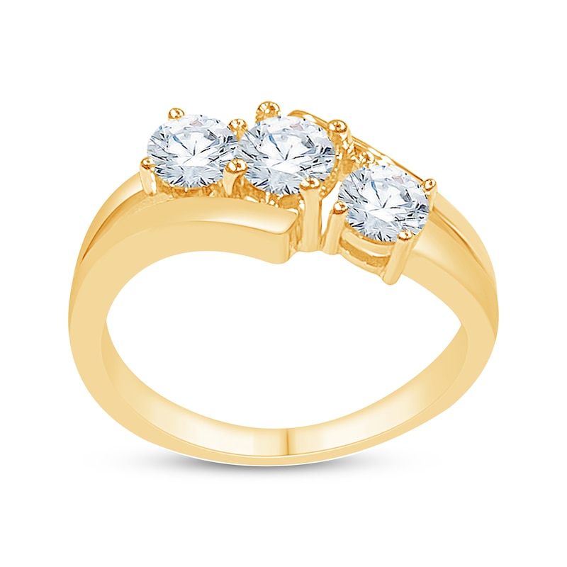 Main Image 2 of Adore Diamond Three-Stone Anniversary Ring 1 ct tw 14K Yellow Gold