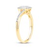 Thumbnail Image 2 of Diamond Cushion Halo Promise Ring 1/4 ct tw 10K Yellow Gold