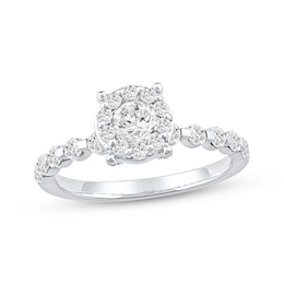 Adore Round-Cut Diamond Halo Engagement Ring 1 ct tw 14K White Gold