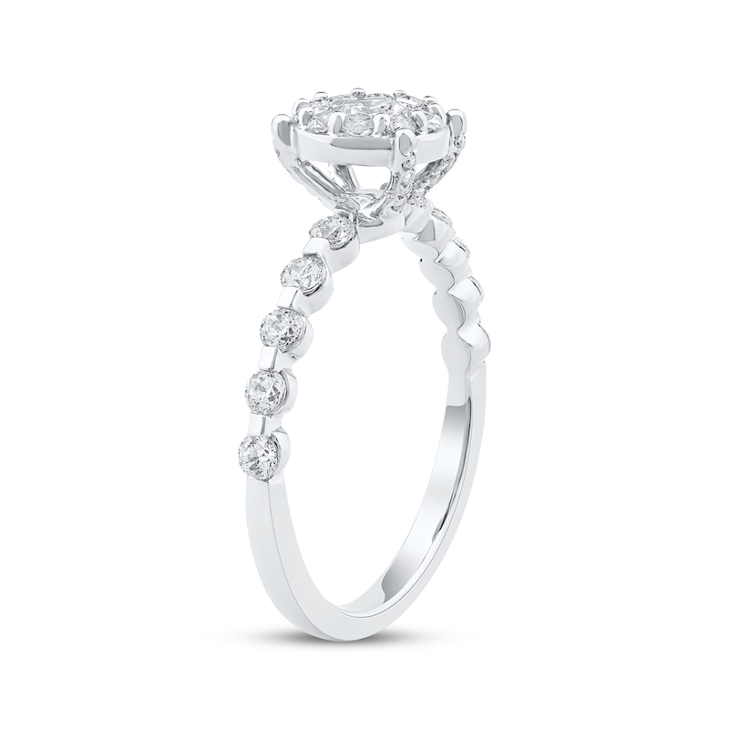 Main Image 2 of Adore Round-Cut Diamond Halo Engagement Ring 1 ct tw 14K White Gold