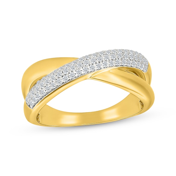 Diamond Crossover Fashion Ring 1/4 ct tw 10K Yellow Gold