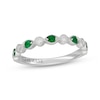 Thumbnail Image 1 of Neil Lane Diamond & Natural Emerald Anniversary Ring 1/5 ct tw 14K White Gold