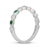 Thumbnail Image 2 of Neil Lane Diamond & Natural Emerald Anniversary Ring 1/5 ct tw 14K White Gold