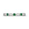 Thumbnail Image 3 of Neil Lane Diamond & Natural Emerald Anniversary Ring 1/5 ct tw 14K White Gold