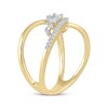 Thumbnail Image 2 of Baguette & Round-Cut Diamond Scatter Split Bypass Ring 1/4 ct tw 10K Yellow Gold