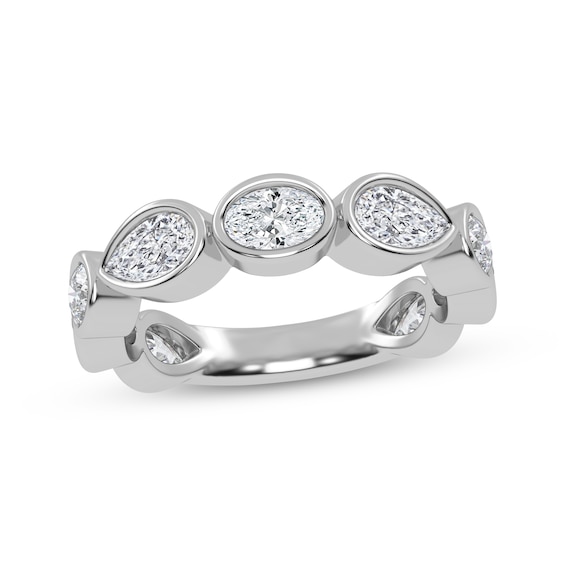 Adore Lab-Grown Diamonds Oval, Pear & Round-Cut Anniversary Ring 2 ct tw 14K White Gold