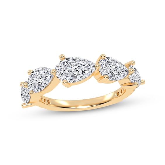 KAY Lab-Grown Diamonds Pear-Shaped East-West Ring 2 ct tw 14K Yellow Gold