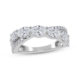 KAY Lab-Grown Diamonds Oval & Round-Cut Crossover Ring 2 ct tw 14K White Gold