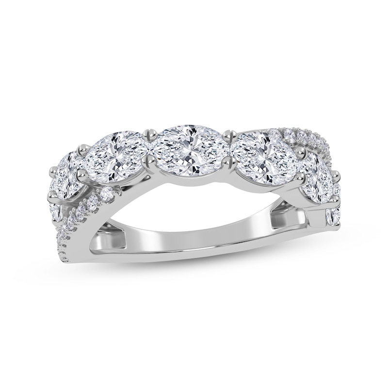 Main Image 1 of KAY Lab-Grown Diamonds Oval & Round-Cut Crossover Ring 2 ct tw 14K White Gold