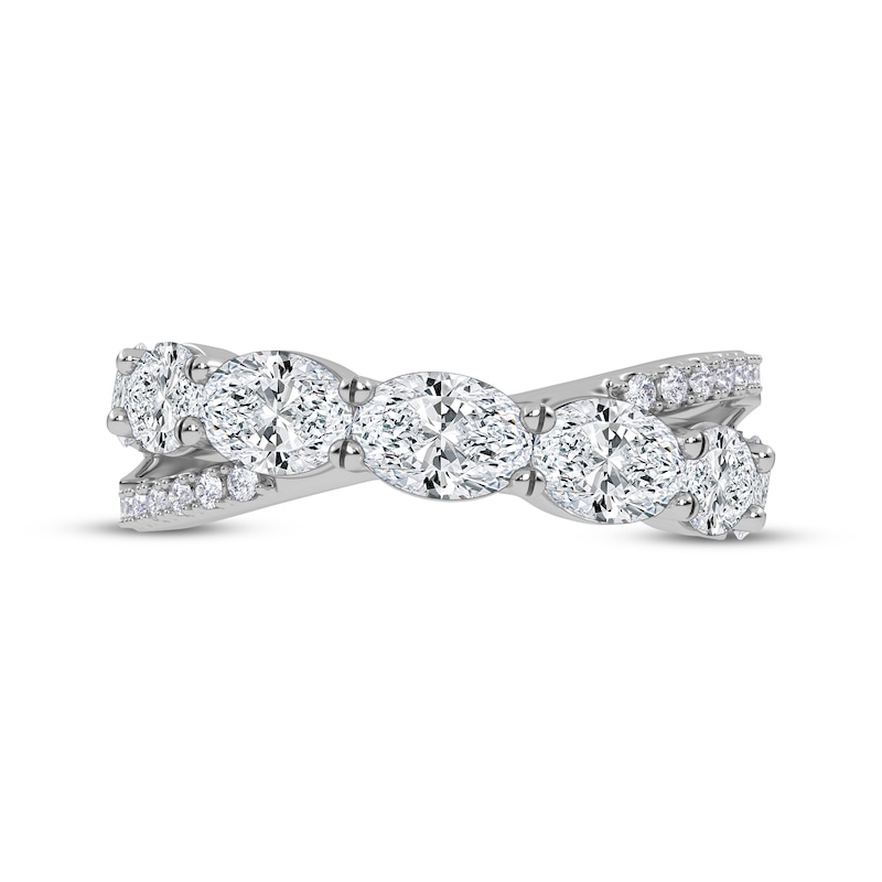 Main Image 3 of KAY Lab-Grown Diamonds Oval & Round-Cut Crossover Ring 2 ct tw 14K White Gold