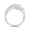 Thumbnail Image 3 of Baguette & Round-Cut Multi-Band Crossover Ring 1 ct tw 10K White Gold