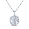 Thumbnail Image 2 of Happiness Symbol Medallion Necklace with Diamonds Sterling Silver 18&quot;