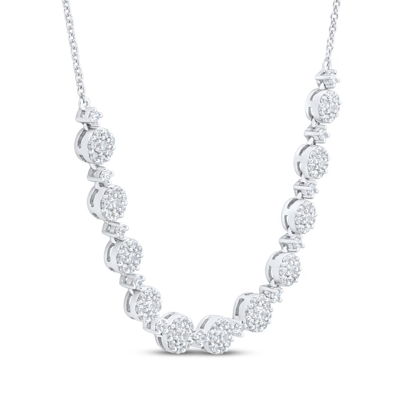 Main Image 2 of Multi-Diamond Circles Necklace 1 ct tw 14K White Gold 17"