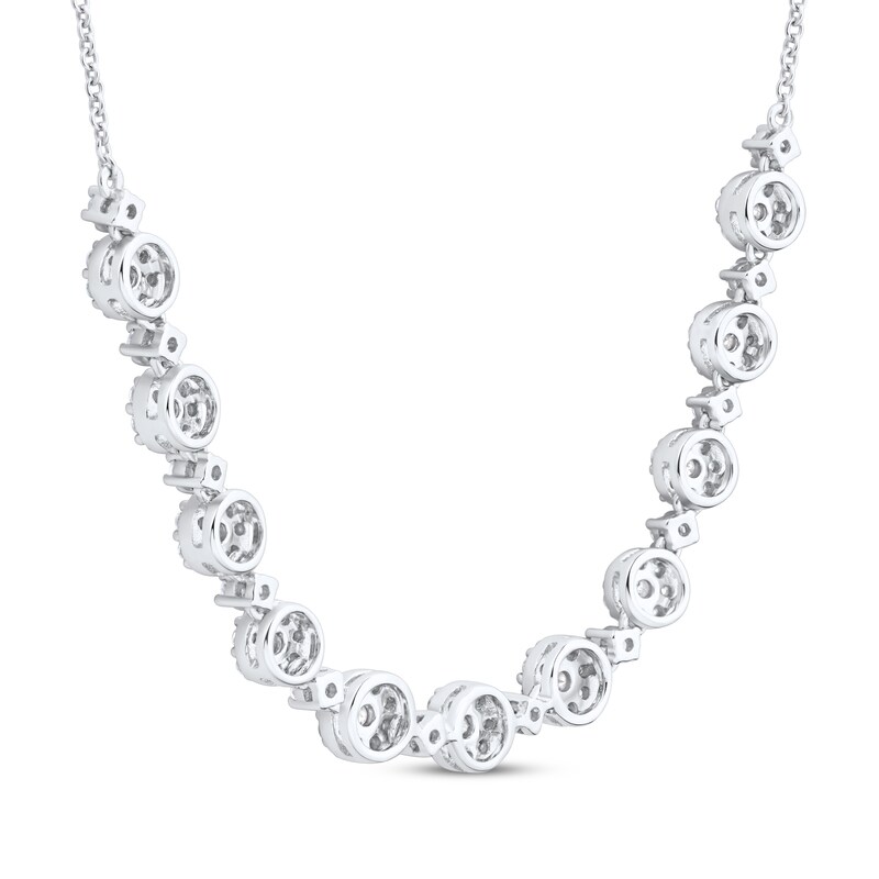 Main Image 3 of Multi-Diamond Circles Necklace 1 ct tw 14K White Gold 17"
