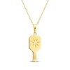 Thumbnail Image 1 of Cubic Zirconia Pickleball Racket Necklace 10K Yellow Gold 18"