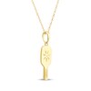 Thumbnail Image 2 of Cubic Zirconia Pickleball Racket Necklace 10K Yellow Gold 18"