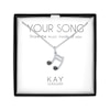 Thumbnail Image 1 of Musical Note Necklace with Black & White Diamond Accents Sterling Silver 18"