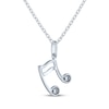 Thumbnail Image 4 of Musical Note Necklace with Black & White Diamond Accents Sterling Silver 18"