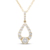 Thumbnail Image 1 of Milestones Diamond Teardrop Necklace 3/4 ct tw 10K Yellow Gold 18"
