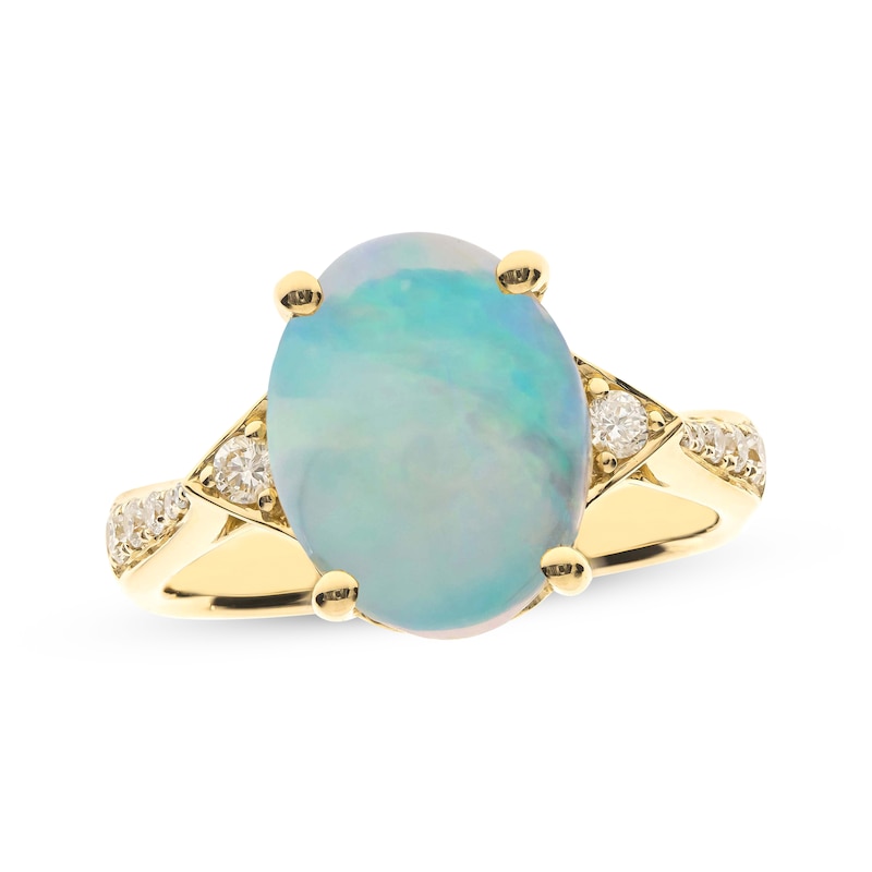 Main Image 1 of Cirari Couture Opal & Diamond Ring 1/5 ct tw 14K Yellow Gold