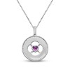 Thumbnail Image 3 of Heart-Shaped Pink & White Lab-Created Sapphire Circle Necklace Sterling Silver 18"
