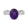 Thumbnail Image 3 of Oval-Cut Amethyst & White Lab-Created Sapphire Ring Sterling Silver