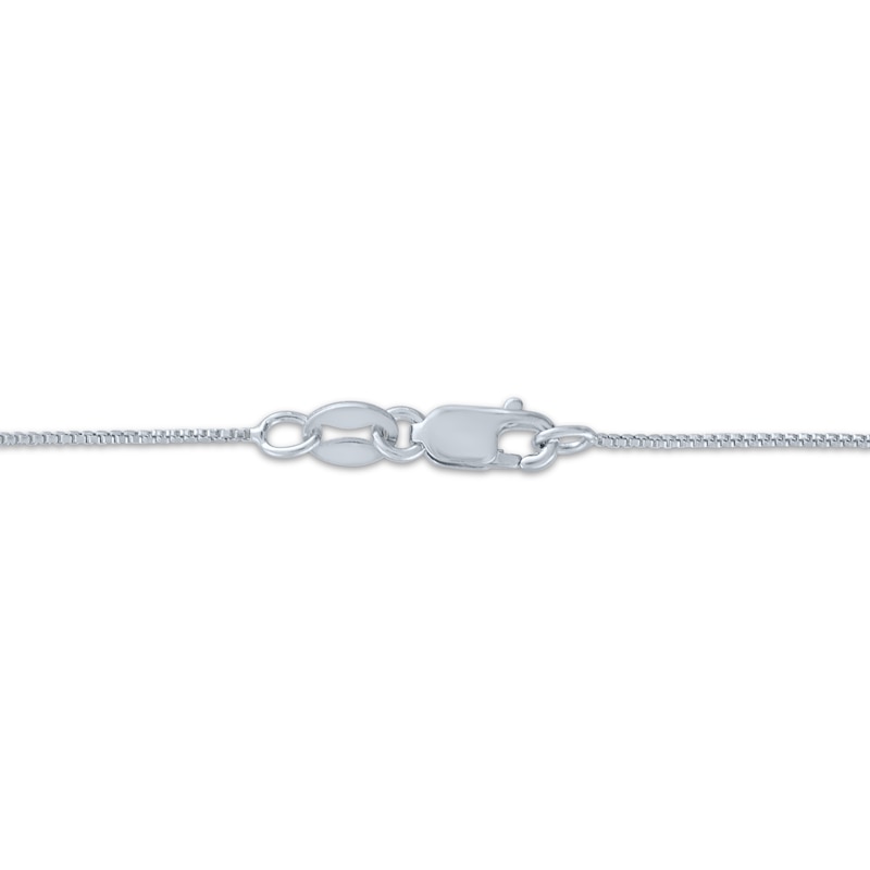 Main Image 4 of Cultured Pearl & White Lab-Created Sapphire Snowman Necklace Sterling Silver 18"