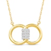 Thumbnail Image 1 of Diamond Interlocking Circle Necklace 1/8 ct tw 10K Yellow Gold 18"