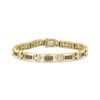 Thumbnail Image 1 of Men's Brown & White Diamond Rectangle Link Bracelet 1-1/2 ct tw 10K Yellow Gold 8.5"