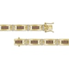 Thumbnail Image 3 of Men's Brown & White Diamond Rectangle Link Bracelet 1-1/2 ct tw 10K Yellow Gold 8.5"