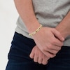 Thumbnail Image 4 of Men's Brown & White Diamond Rectangle Link Bracelet 1-1/2 ct tw 10K Yellow Gold 8.5"