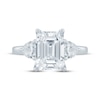 Thumbnail Image 4 of Monique Lhuillier Bliss Emerald-Cut Lab-Grown Diamond Three-Stone Engagement Ring 4-1/8 ct tw 18K White Gold
