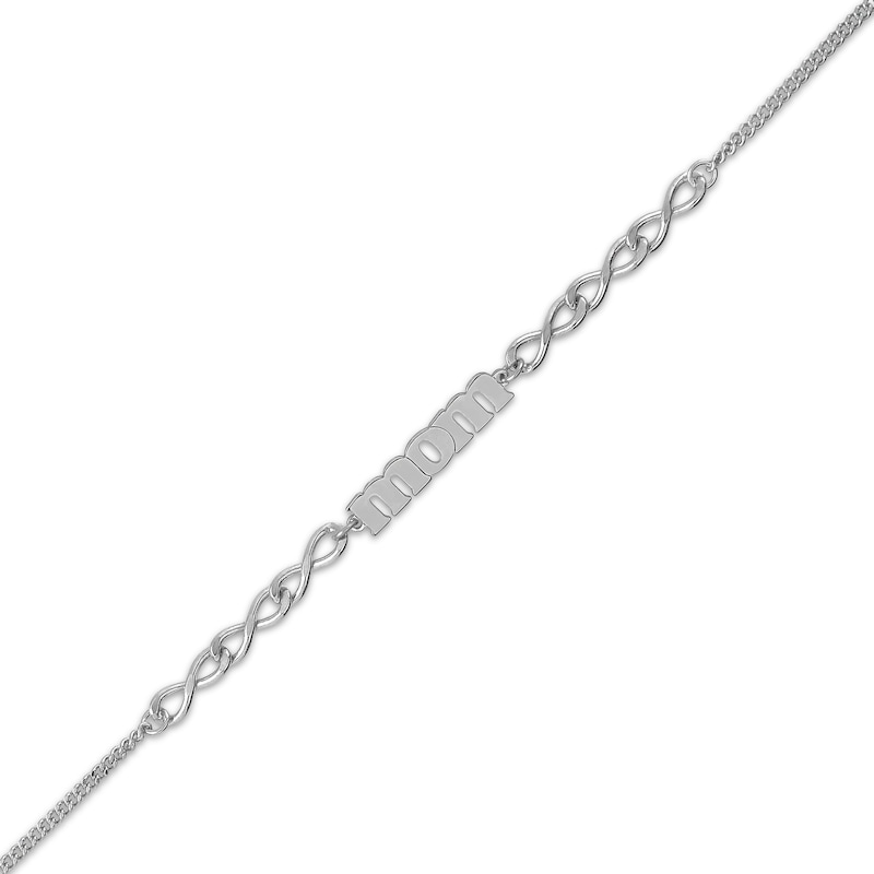 Main Image 2 of "Mom" Infinity Link Bracelet Sterling Silver 7.5"