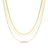 Thumbnail Image 1 of Herringbone, Paperclip & Curb Chain Three-Strand Necklace Solid 10K Yellow Gold 20"