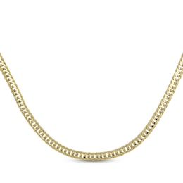 4.5mm Diamond-Cut Curb Chain Necklace Solid 14K Yellow Gold 22"