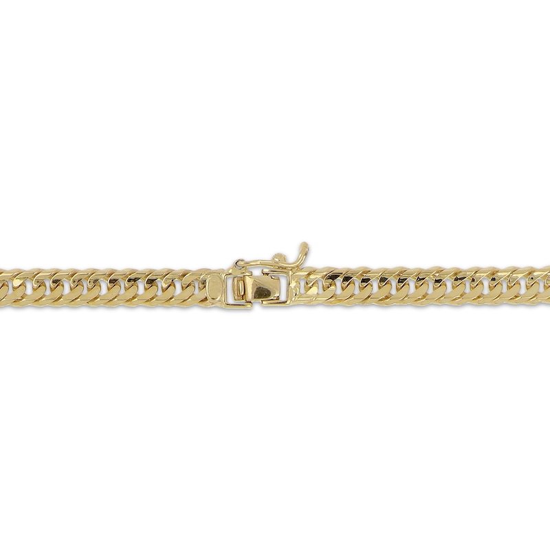 Main Image 3 of 4.5mm Diamond-Cut Curb Chain Necklace Solid 14K Yellow Gold 22"