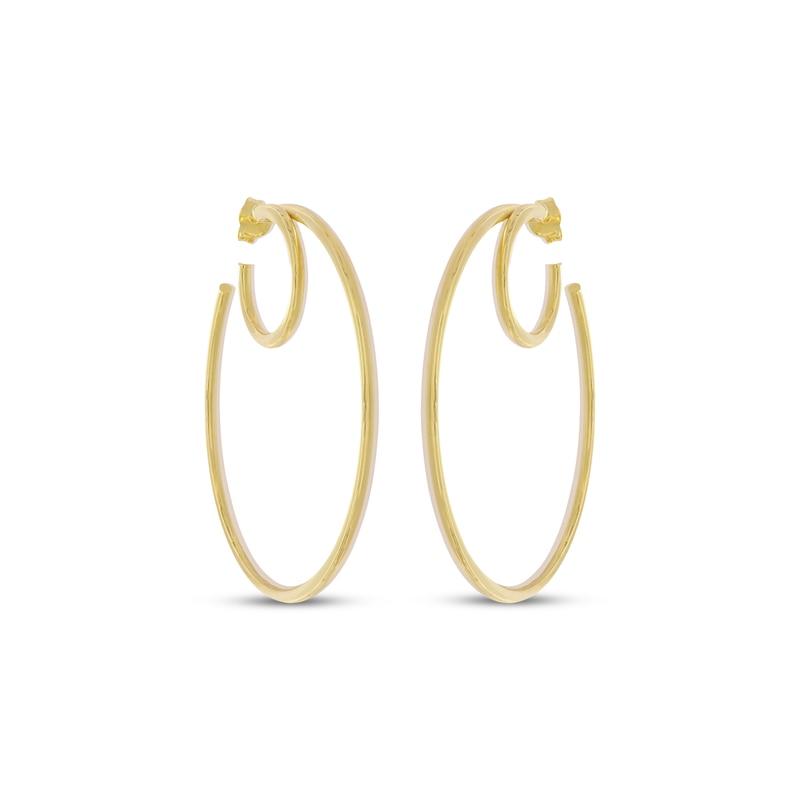 Main Image 2 of Double Hoop Earrings 10K Yellow Gold 54mm
