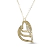 Thumbnail Image 2 of "Hope Love Peace" Cutout Triple Heart Necklace 14K Yellow Gold 18"