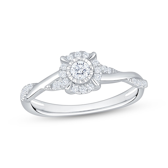 KAY Lab-Grown Diamonds Halo Promise Ring 1/4 ct tw 10K White Gold